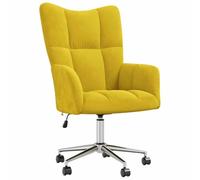 vidaXL Sedia reclinabile con ruote girevole in altezza regolabile sedia TV sedia imbottita sedia reclinabile sedia ad ala sedia soggiorno senape velluto giallo