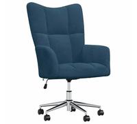 vidaXL Sedia reclinabile con ruote girevole in altezza regolabile sedia TV sedia imbottita sedia relax sedia ad ala soggiorno velluto blu