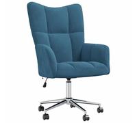 vidaXL Sedia reclinabile con ruote girevole in altezza regolabile sedia TV sedia imbottita sedia relax sedia ad ala soggiorno velluto blu