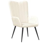 vidaXL Sedia reclinabile velluto bianco crema