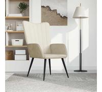 vidaXL Sedia Relax Bianco Crema in Velluto
