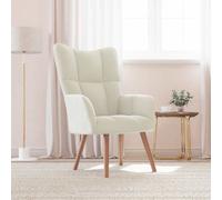 vidaXL Sedia Relax Bianco Crema Velluto