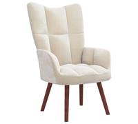 vidaXL Sedia Relax Bianco Crema Velluto
