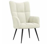vidaXL Sedia Relax Bianco Crema Velluto