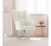 vidaXL Sedia Relax Bianco Crema Velluto