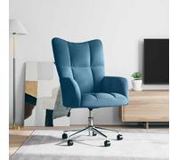 vidaXL Sedia reclinabile con ruote girevole in altezza regolabile sedia TV sedia imbottita sedia relax sedia ad ala soggiorno velluto blu