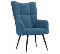 vidaXL Sedia Relax Blu in Velluto