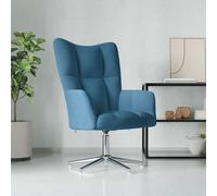 vidaXL Sedia Relax Blu in Velluto