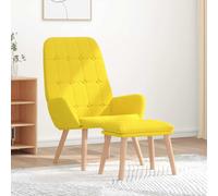 vidaXL Sedia Relax con Poggiapiedi Giallo Chiaro in Tessuto