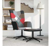vidaXL Sedia Relax con Sgabello in Tessuto Patchwork