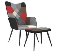 vidaXL Relaxstoel met voetenbank patchwork stof