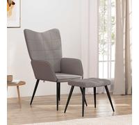 vidaXL Sedia Relax con Sgabello Tortora in Tessuto