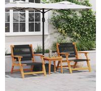 vidaXL Sedia Relax da Giardino 2 pz Nero Legno di Acacia Massello