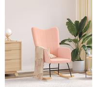 vidaXL Sedia a Dondolo Rosa in Velluto con Design Ergonomico Tappezzeria Traspirante E Movimento Delicato per Soggiorno O Asilo Nido Sedia Comoda Poltrona Imbottita Moderna Tessuto Chill Interno