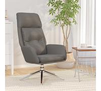 vidaXL Sedia Relax Grigia in Vera Pelle