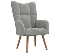 vidaXL Sedia Relax Grigio Chiaro in Velluto