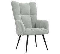 vidaXL Sedia Relax Grigio Chiaro in Velluto