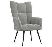 vidaXL Sedia Relax Grigio Chiaro in Velluto