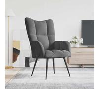 vidaXL Sedia Relax Grigio Scuro in Velluto