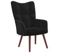vidaXL Sedia Relax Nera in Velluto