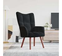 vidaXL Sedia Relax Nera in Velluto