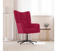 vidaXL Sedia Relax Rosso Vino in Velluto