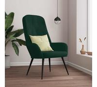 vidaXL Sedia Relax Verde Scuro in Velluto