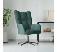 vidaXL Sedia Relax Verde Scuro in Velluto