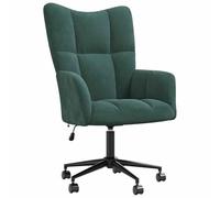 vidaXL Sedia Relax Verde Scuro in Velluto