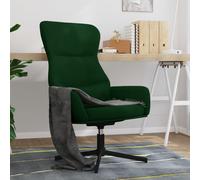 vidaXL Sedia Relax Verde Scuro in Velluto