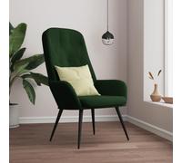 vidaXL Sedia Relax Verde Scuro in Velluto
