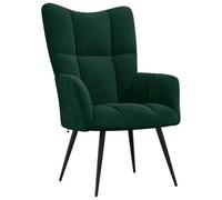 vidaXL Sedia Relax Verde Scuro in Velluto
