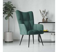 vidaXL Sedia Relax Verde Scuro in Velluto