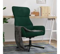 vidaXL Sedia Relax Verde Scuro in Velluto