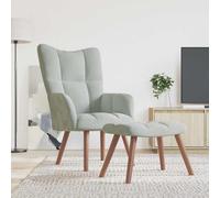 vidaXL Sedia rilassante 2 pcs Grigio chiaro Velluto