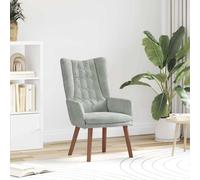 vidaXL Poltrona Grigio Chiaro con Gambe in Legno | Opzione di Seduta Ergonomica | Design Chic e Durevole per Soggiorno e Camera da Letto | Tocco Morbido | Dimensioni Compatte, Adatta a Varie Stanze