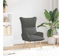 vidaXL Poltrona Ergonomica Grigia Scura | Design Imbottito Confortevole Ideale per Soggiorno o Camera da Letto Struttura in Legno Robusta Finitura in Tessuto Liscia Seduta Mobili Sedia Moderna Chic
