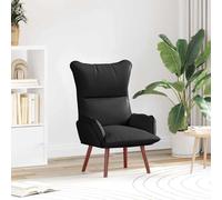 vidaXL Poltrona Chic Nera con Seduta Imbottita e Braccioli, Sedia Lounge Elegante per Soggiorno Camera da Letto, Durevole Tessuto di Poliestere, Facile da Pulire, Dimensione Media, Solo per Uso Inter