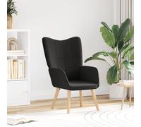 vidaXL Poltrona Ergonomica Contemporanea in Nero con Cuscini Morbidi per Soggiorni, Sedia Interna Confortevole, Tessuto Morbido e Telaio in Legno Durevole di Seduta Compatta