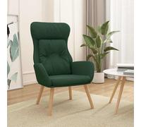 vidaXL Sedia Rilassante Verde Scuro in Tessuto