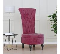 vidaXL Sedia Schienale Alto Design Bottoni Velluto Rosso Vino Chiaro, Sedia, Sedia Imbottita, Sedia Senza braccioli, Sedia da Soggiorno