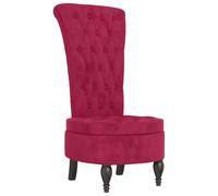 vidaXL Sedia Schienale Alto Design Bottoni Velluto Rosso Vino Chiaro, Sedia, Sedia Imbottita, Sedia Senza braccioli, Sedia da Soggiorno