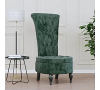 vidaXL Sedia Schienale Alto Design con Bottoni in Velluto Verde Scuro, sedia, sedia imbottita, sedia senza braccioli, sedia da soggiorno