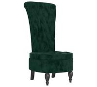 vidaXL Sedia Schienale Alto Design con Bottoni in Velluto Verde Scuro, sedia, sedia imbottita, sedia senza braccioli, sedia da soggiorno