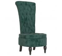 vidaXL Sedia Schienale Alto Design con Bottoni in Velluto Verde Scuro, sedia, sedia imbottita, sedia senza braccioli, sedia da soggiorno