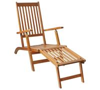 Sedia a sdraio da esterno con poggiapiedi in massello di acacia