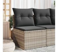 vidaXL Sedia Senza Braccioli con Cuscini Grigio Chiaro in Polyrattan