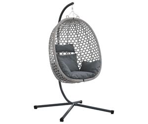 vidaXL Sedia uovo sospesa antracite e grigio 104 x 100 x 191 cm