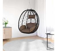 vidaXL Sedia uovo sospesa Caffè 91,5 x 54,5 x 107 cm polyrattan