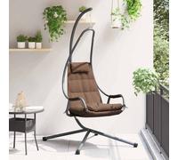 vidaXL Sedia uovo sospesa Caffè 94 x 107 x 196.5 cm Acciaio